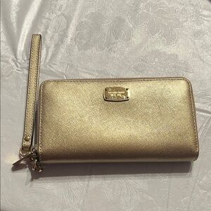 Michael Kors Gold Wristlet Wallet